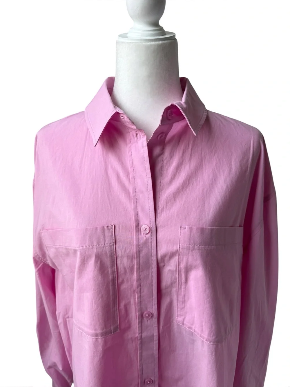 ALO yoga Real Deal 100% Cotton Button down Long Sleeve in Cotton Heart Pink